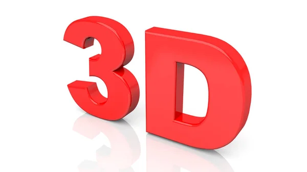 3d 렌더링 레드 3d 단어 흰색 배경에 고립 — 스톡 사진