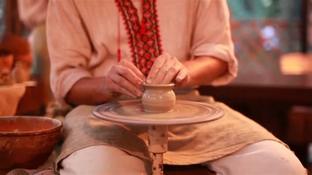 L'homme fait une tasse d'argile — Video