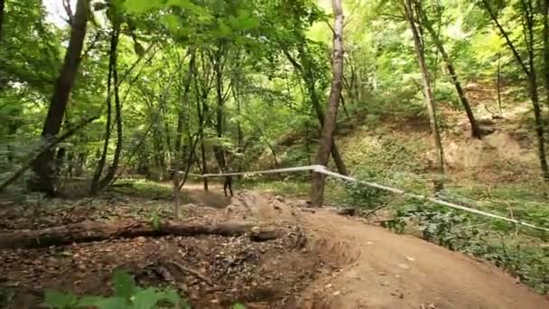 KYIV, UKRAINE - July, 2015: Downhill MTB competitions — Stock Video