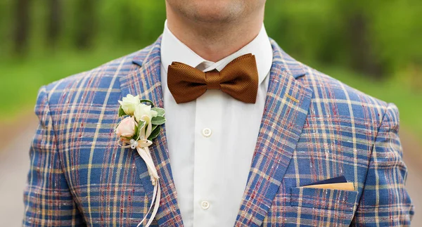 The original bow tie and boutonniere — Stock Photo, Image