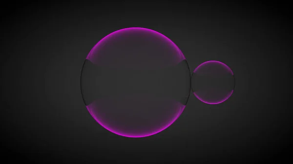 Dvě růžové skleněné kuličky. 3D vykreslování — Stock fotografie