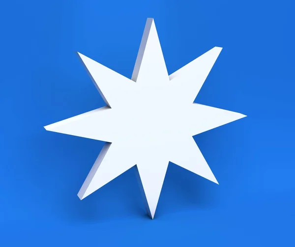 3d white Christmas snowflake isolated on blue background — Stock Photo, Image