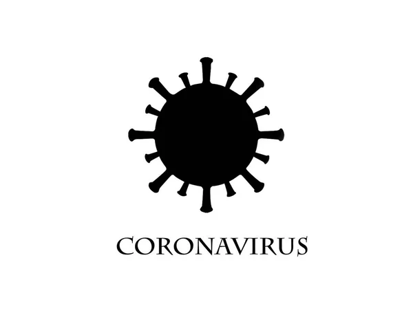 Icono Negro Coronavirus Sobre Fondo Blanco — Foto de Stock