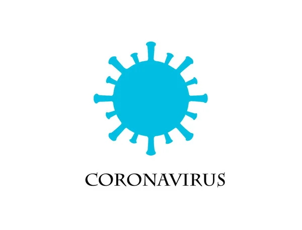 Icono Azul Coronavirus Sobre Fondo Blanco — Foto de Stock