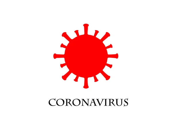 Ícone Vermelho Coronavirus Fundo Branco — Fotografia de Stock