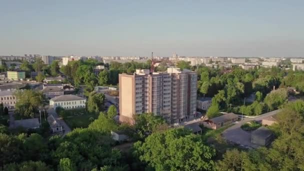 Vista Aérea Das Janelas Novo Edifício Residencial — Vídeo de Stock