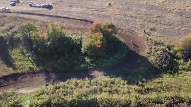 Zhytomyr Ukraine Ekim 2018 Nsanlar Tepelerde Durup Bir Motokros Yarışını — Stok video
