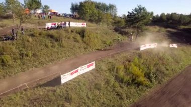 Zhytomyr, UKRAINE - 17 Ekim 2018: Motokros Yarışı