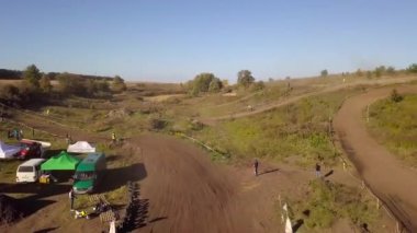 Zhytomyr, UKRAINE - 17 Ekim 2018: Motokros Yarışı