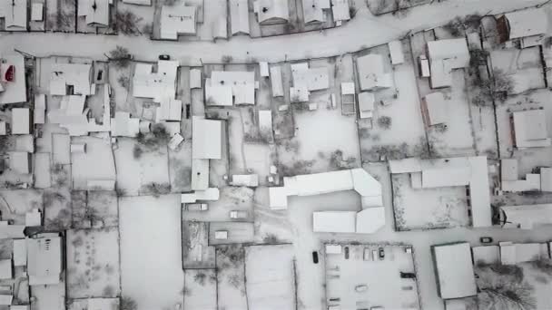 Flygfoto Hus Fattiga Områden Ukraina Vintern — Stockvideo