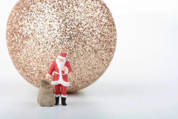 Miniatura Papai Noel Uma Atmosfera Natal — Fotografia de Stock