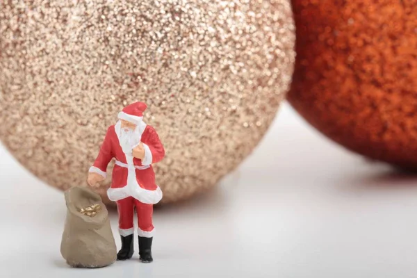 Miniatura Papai Noel Uma Atmosfera Natal — Fotografia de Stock