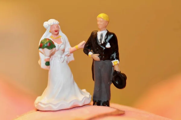 Miniatuur Van Een Paar Tijdens Huwelijksdag — Stockfoto
