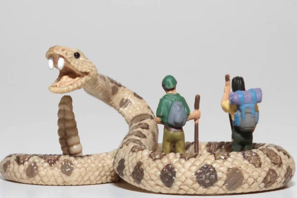 Hikers Miniatures Giant Rattlesnake — Stock Photo, Image