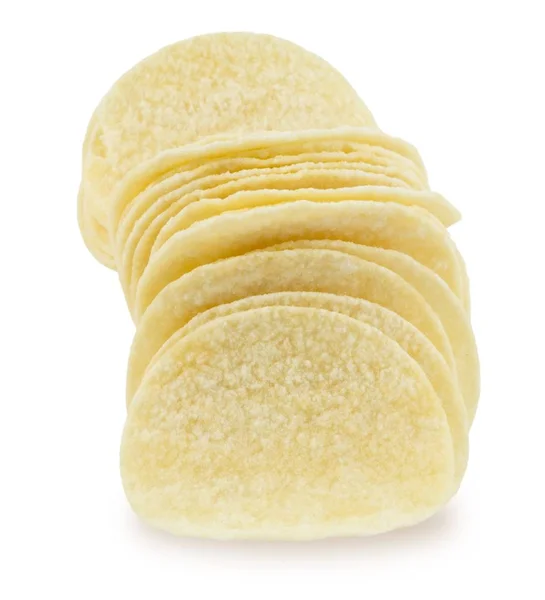 감자 칩 또는 흰색 배경에 선명 — 스톡 사진