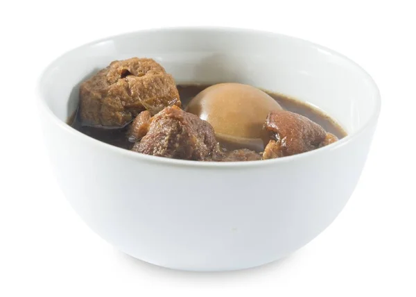 Lima Spice Stew with Egg and Pork on White Background — Stok Foto