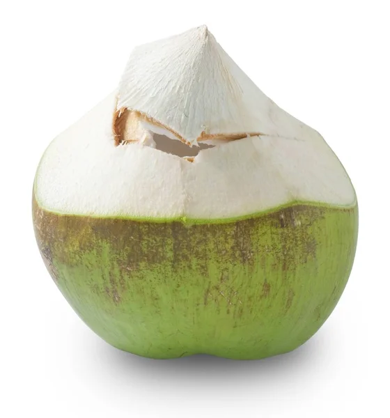 Zoete kokosnoot Water op een witte achtergrond — Stockfoto