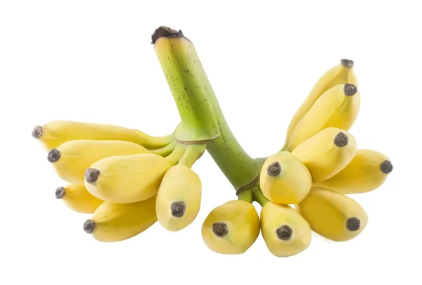 Frutas de banana amarelas maduras em um fundo branco — Fotografia de Stock
