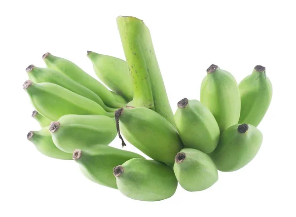 Frutas de banana não maduras em um fundo branco — Fotografia de Stock