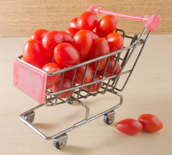 Grape Tomatoes on A Mini Shopping Cart