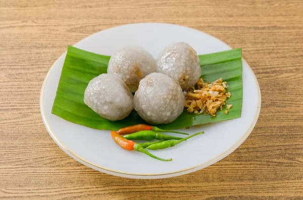 Thai Dessert of Tapioca Balls Filled with Minced Pork
