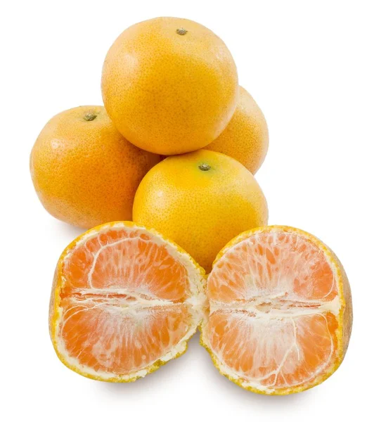 흰색 바탕에 신선한 달콤한 오렌지 — 스톡 사진