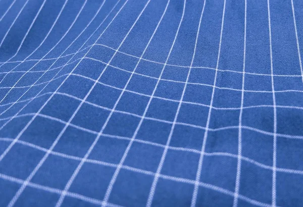 파란과 백색 격자 무늬 직물 패턴 배경 — 스톡 사진
