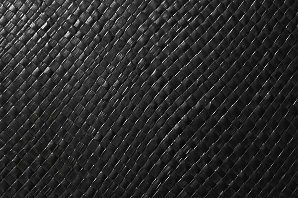 Zamknięte kwadratowe tekstury czarny koszyka splotu wzoru — Zdjęcie stockowe