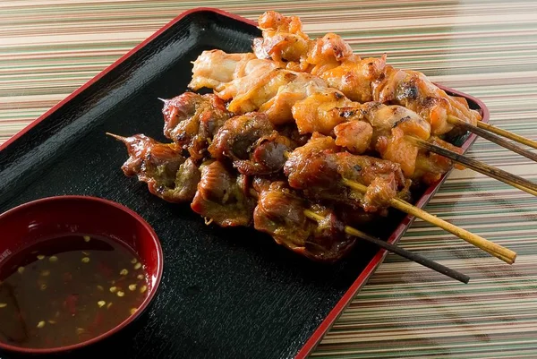 Delicious Barbecue Chicken Grilled Food on A Tray — Stock Photo, Image