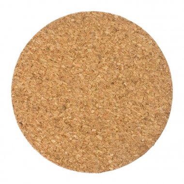 Beyaz arka plan yuvarlak mantar Masa altlığı