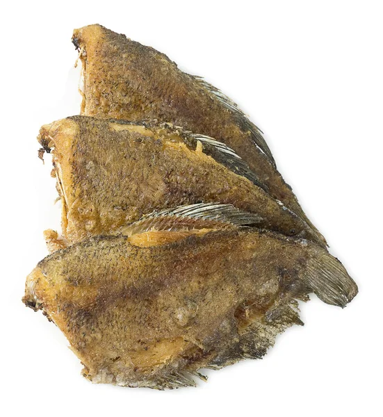 Peixe Gourami frito profundo em fundo branco — Fotografia de Stock