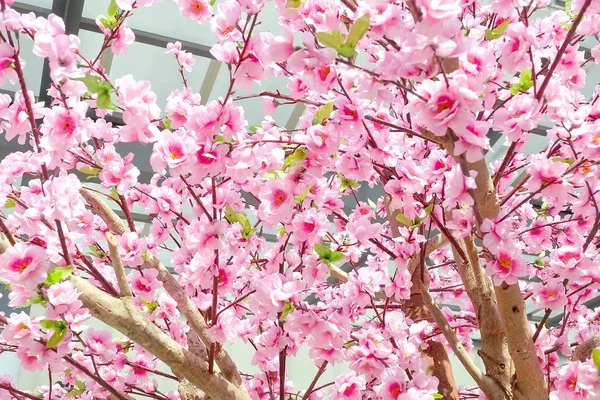Künstliche rosa Sakura-Blumen zur Dekoration im japanischen Stil — Stockfoto