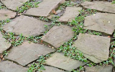 Asimetrik taş döşeme yatay dokusuna