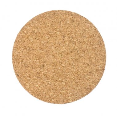 Beyaz arka plan yuvarlak mantar Masa altlığı