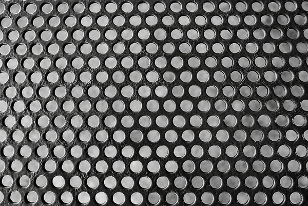 Fundo da textura da grade perfurada cinzenta matálica — Fotografia de Stock