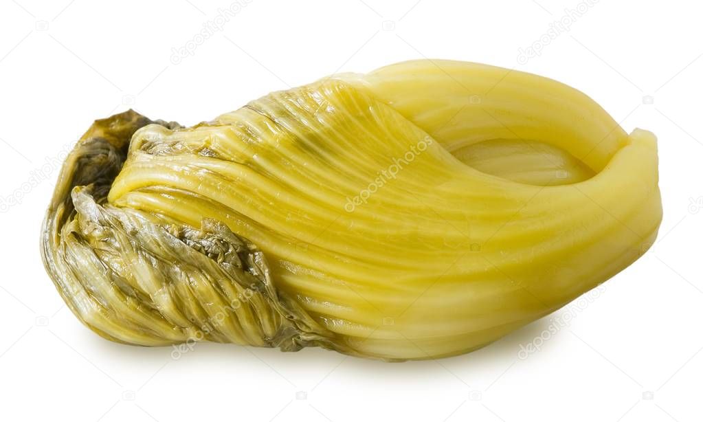 Pickled Chinese Cabbage on A White Background