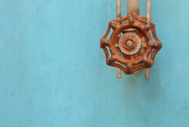 Eski mavi Grunge Metal üzerinde Vana paslı