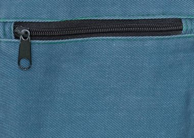 Yakın kadar olan fermuar üstünde mavi çanta arka plan