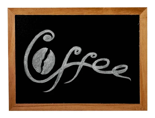 Handgeschreven inscriptie koffie op een schoolbord belettering — Stockfoto