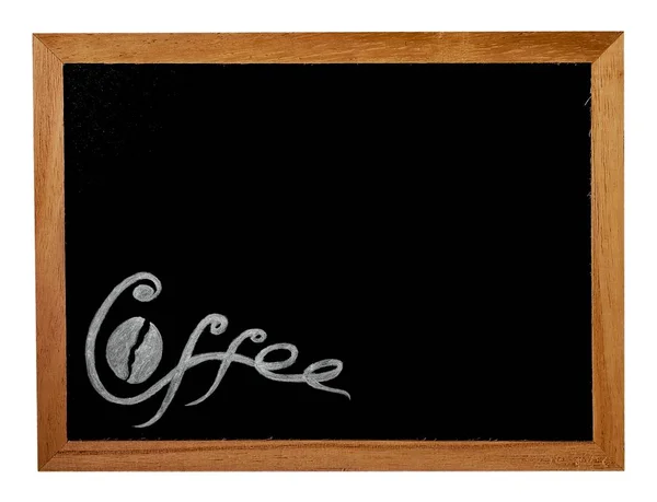 Handgeschreven inscriptie koffie op een schoolbord belettering — Stockfoto