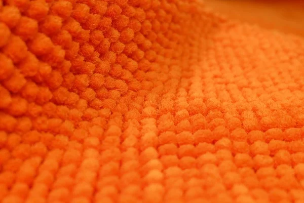 详细的橙色织物蓬松纹理背景 — 图库照片