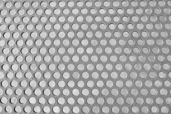 Texture sfondo della griglia perforata in argento matalico — Foto Stock