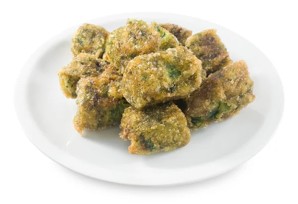 Fried Steamed Dumpling on A White Background — Stock Photo, Image