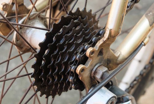 Close Up of A Mountain Bicycle Gears Mechanism
