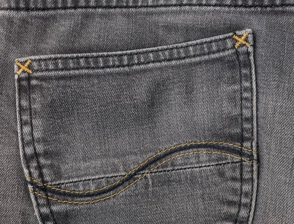 Zblízka černý Denim Jean s Pocket Detail — Stock fotografie