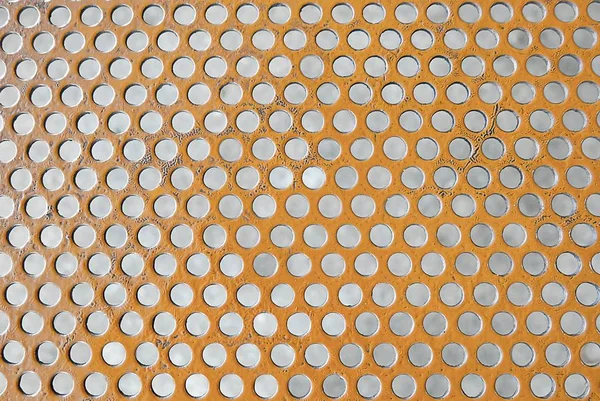 Texture sfondo della griglia perforata marrone matal — Foto Stock