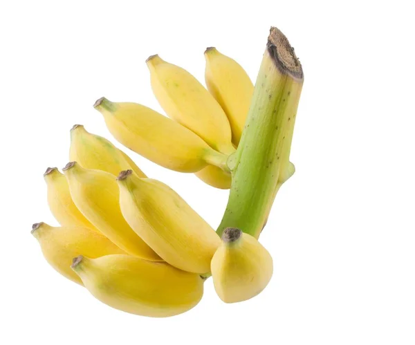 흰색 바탕에 익은 달콤한 바나나 과일 — 스톡 사진