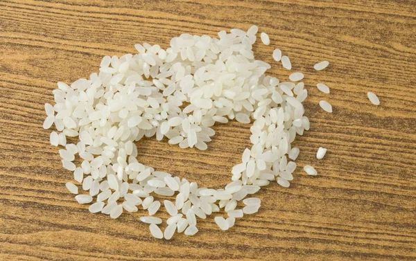 Uncooked Japanese Rice in A Heart Shape