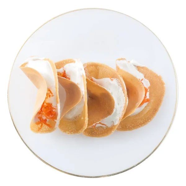 泰国脆薄饼加奶油和盐渍的椰丝 — 图库照片