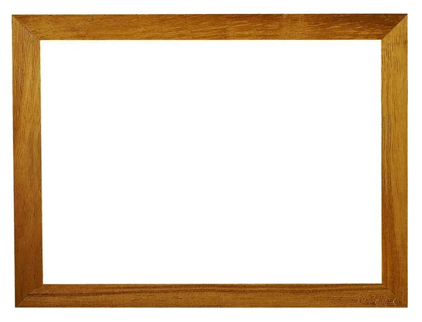 Brown Wooden Frame With Copy Space on White Background — Stock Photo, Image